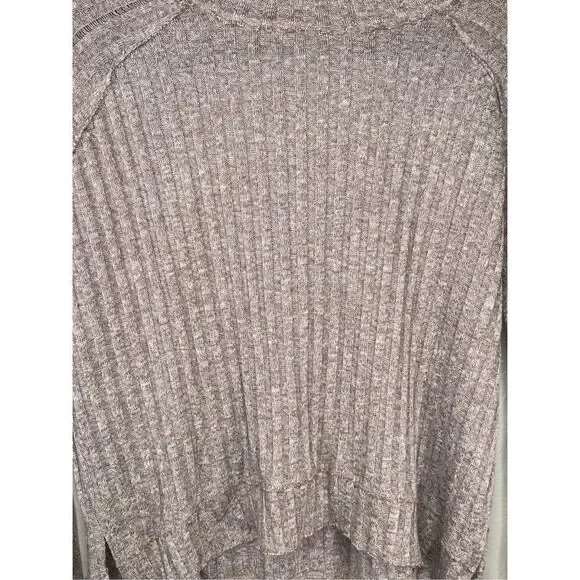 Free People Women's Clarissa Pullover Ribbed Mock Neck Sweater Tan/White Size XS - Picture 6 of 6